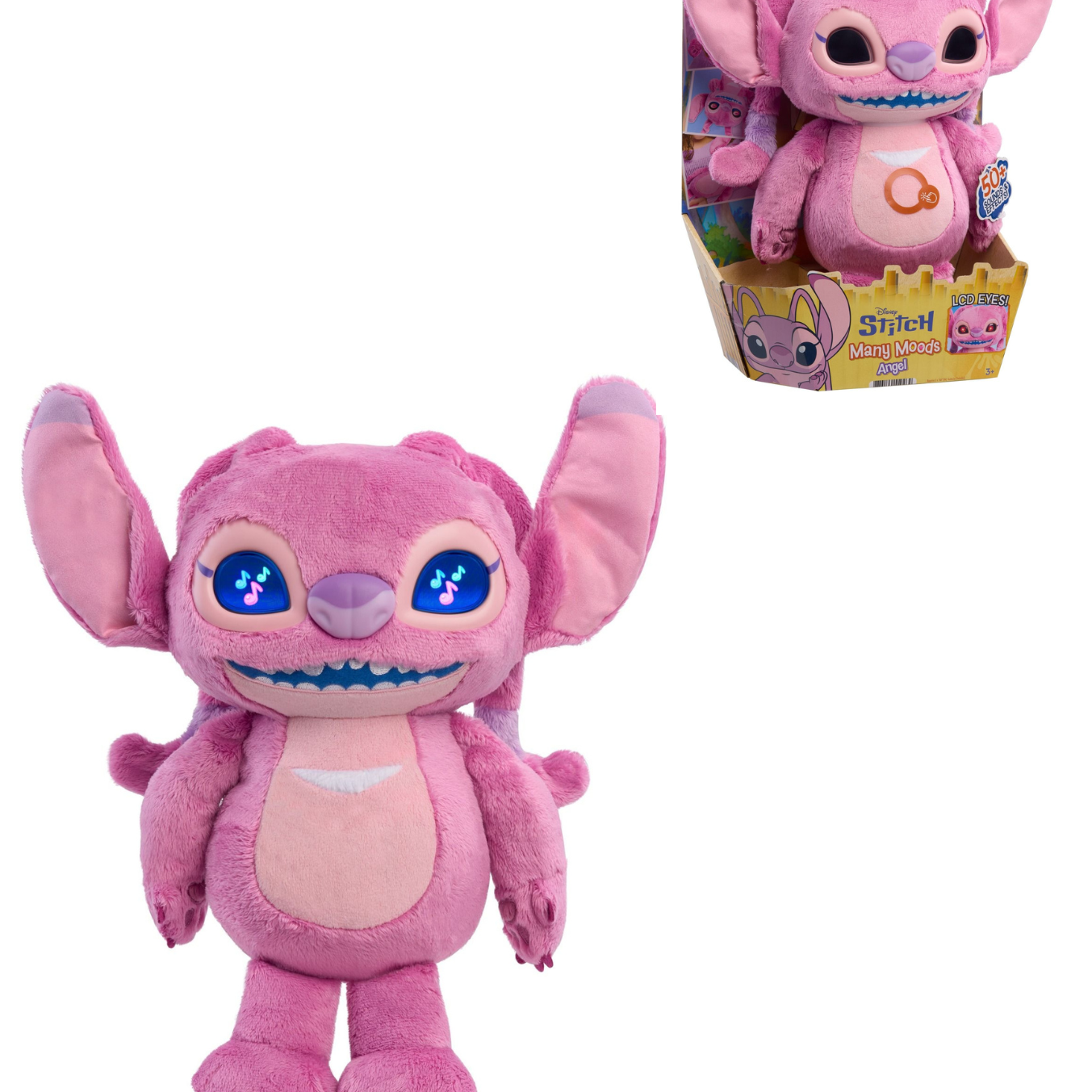 Disney Stitch Many Moods Angel Interactive Plush with LCD Eyes | Time4Child