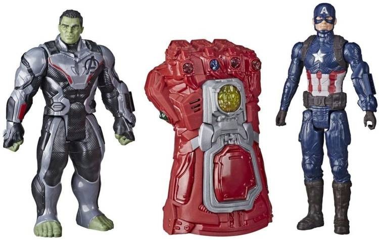 Marvel Avengers Titan Hero Series Hulk & Captain America with Electronic Gauntlet Set | Time4Child