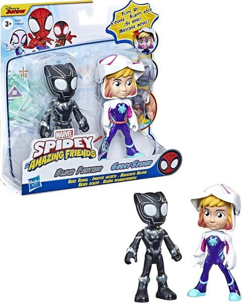 Marvel Spidey and His Amazing Friends Hero Reveal Black Panther & Ghost-Spider 2-Pack | Time4Child