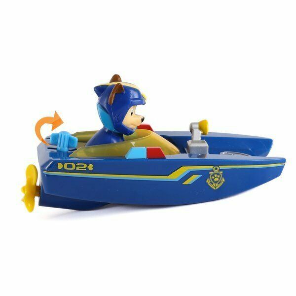 PAW Patrol Chase SwimWays Wind-Up Rescue Boat Bath Toy