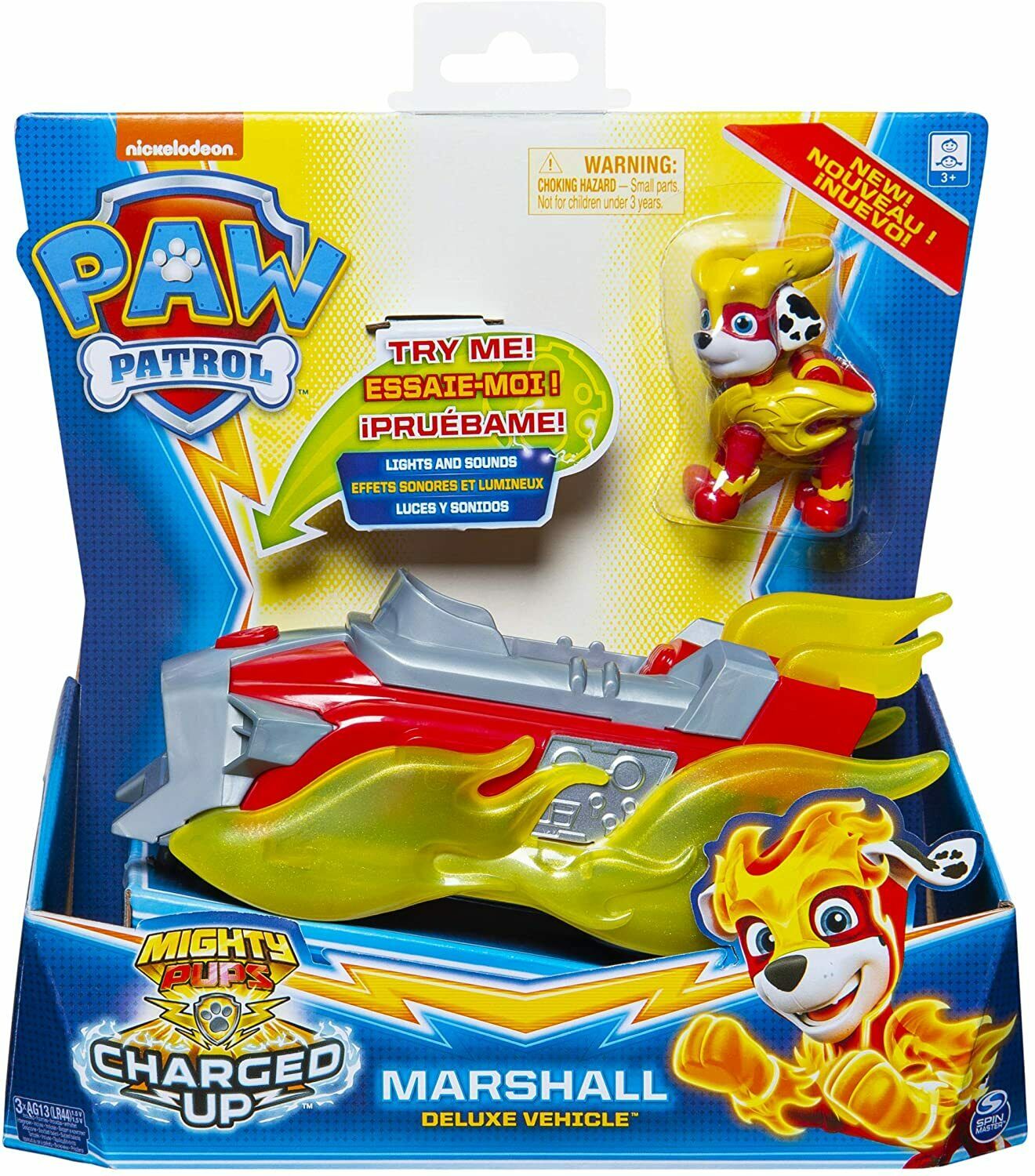 PAW Patrol Marshall Mighty Pups Charged Up Deluxe Vehicle with Lights & Sounds | Time4Child