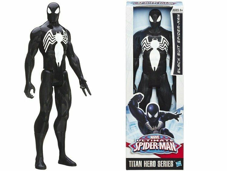 Marvel Ultimate Spider-Man Black Suit Action Figure - 12-inch Titan Hero Series