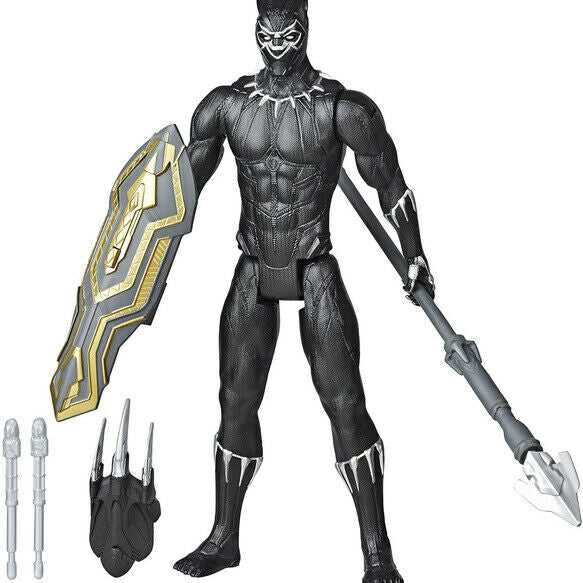 Marvel Avengers Black Panther Action Figure with Blast Gear - 12-inch Titan Hero Series