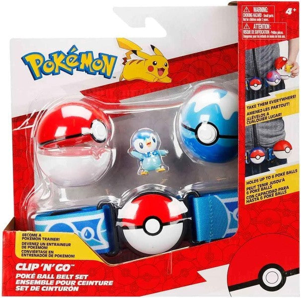 Official Pokémon Clip 'N' Go Poké Ball Belt Set with Piplup (Age 4+)
