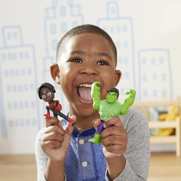 Marvel Spidey and His Amazing Friends Hero Reveal Hulk & Miles Morales 2-Pack | Time4Child