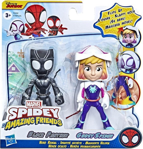 Marvel Spidey and His Amazing Friends Hero Reveal Black Panther & Ghost-Spider 2-Pack | Time4Child