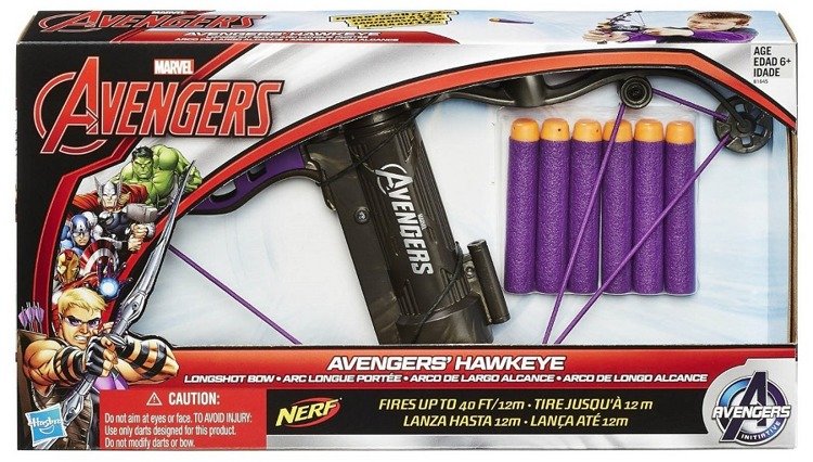 Marvel Avengers Hawkeye Longshot Bow NERF Toy with 6 Darts | Time4Child