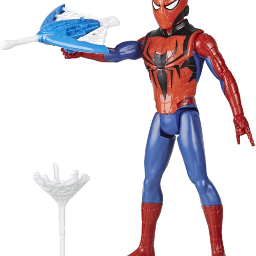 Marvel Spider-Man Action Figure with Blast Gear Launcher - 12-inch Titan Hero Series