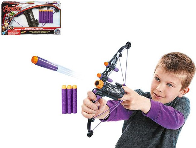Marvel Avengers Hawkeye Longshot Bow NERF Toy with 6 Darts | Time4Child