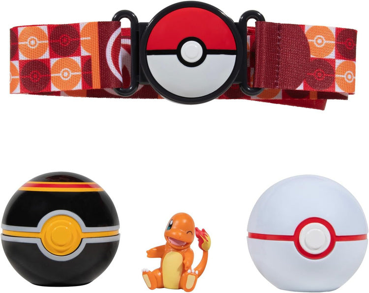 Pokémon Clip 'N' Go Poké Ball Belt Set – Trainer Belt with 2 Poké Balls and Charmander Figure (PKW3163)