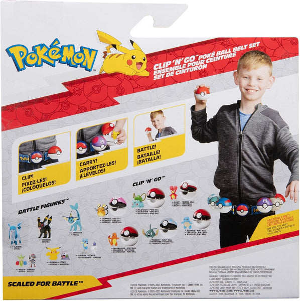 Pokémon Clip 'N' Go Poké Ball Belt Set – Trainer Belt with 2 Poké Balls and Charmander Figure (PKW3163)